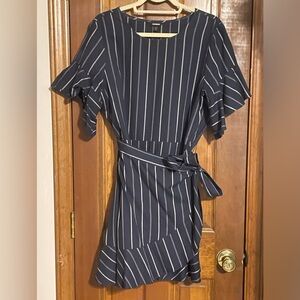 Express striped wrap dress